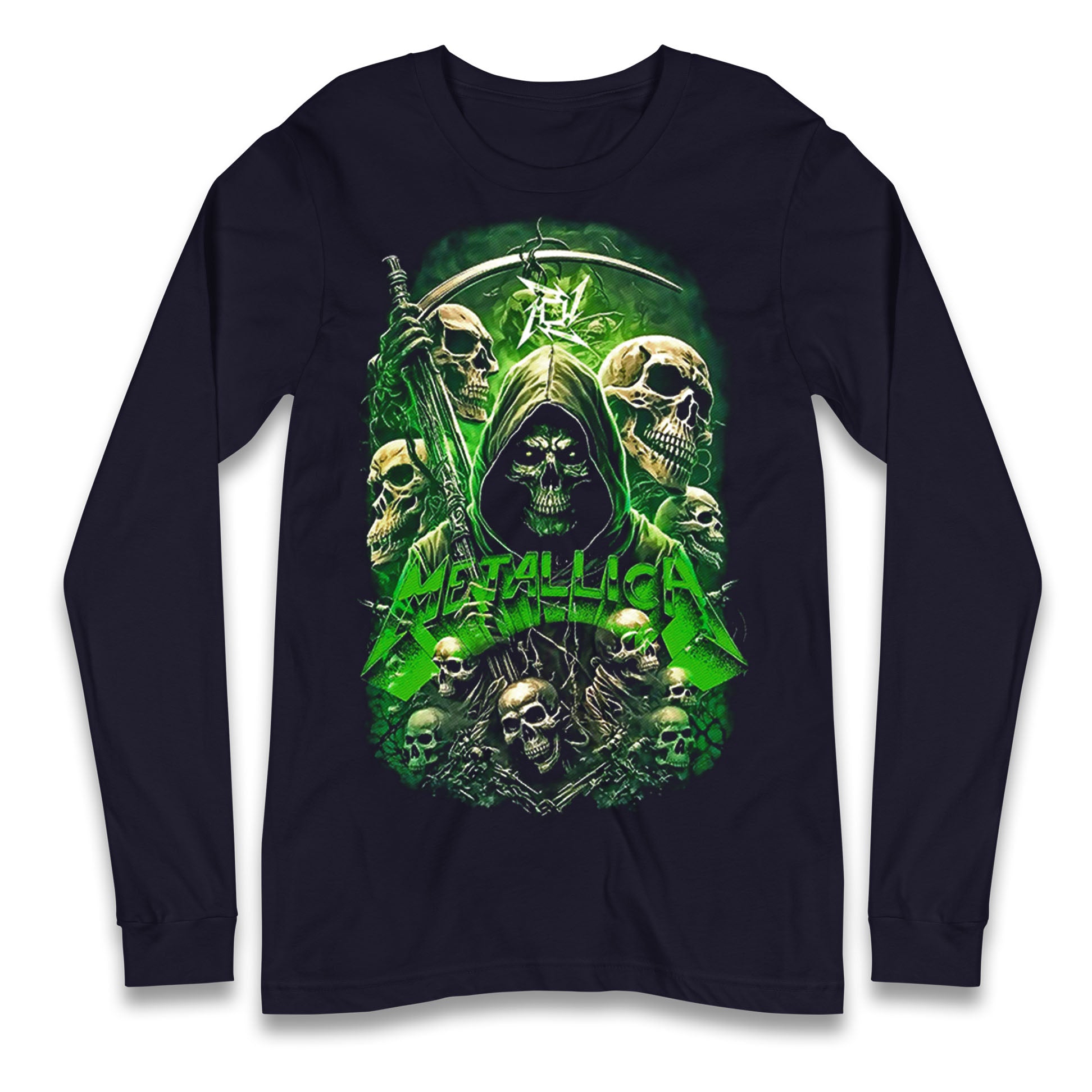 Metallica Green Skulls Longsleeve T Shirt