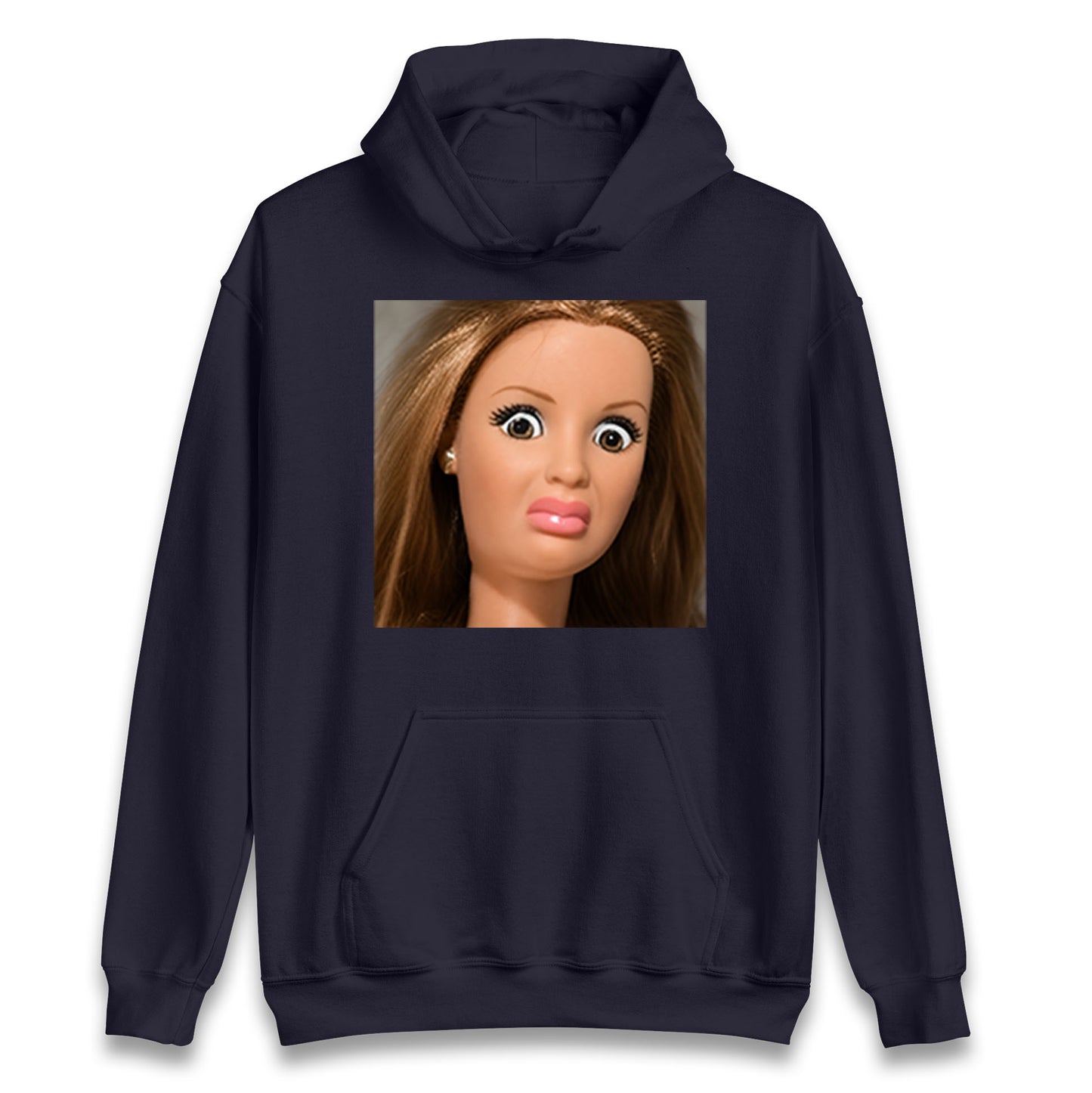 Funny Distressed Doll Face Meme Hoodie