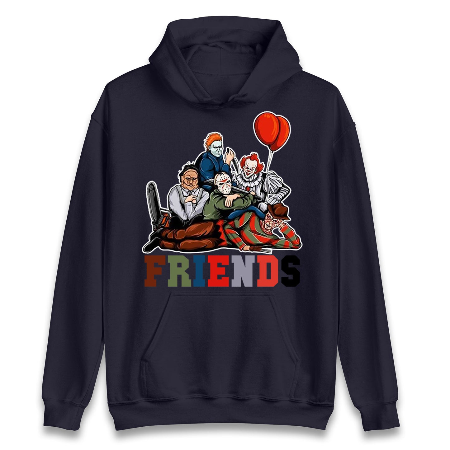 Horror Vintage Characters Friends Halloween Hoodie

