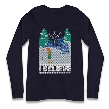 I Beleive Polar Express Christmas Long Sleeve T Shirt