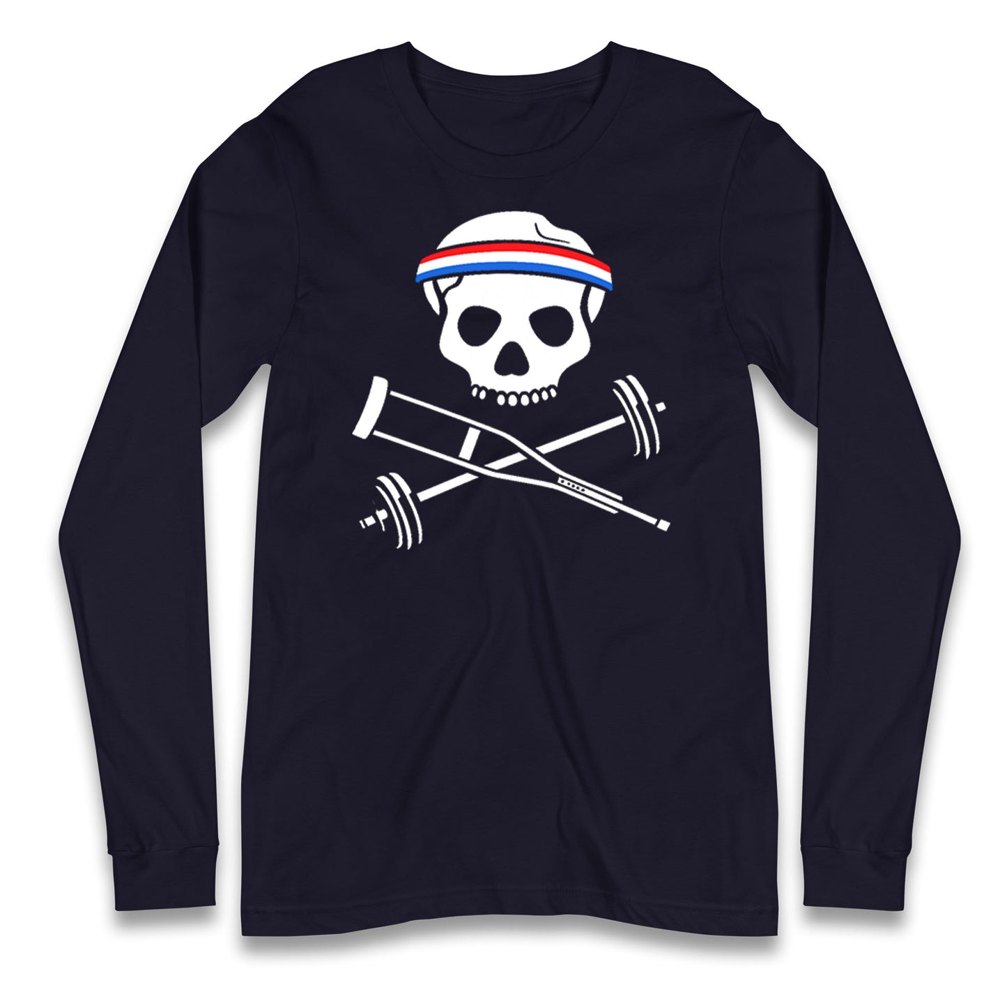 Johnny Knoxville Crutch Barbell and Bones Longsleeve T Shirt