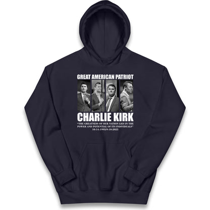 Charlie Kirk Kids Hoodie