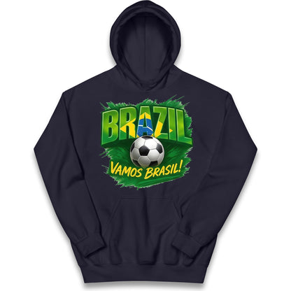 Brazil Retro Football Kids Hoodie