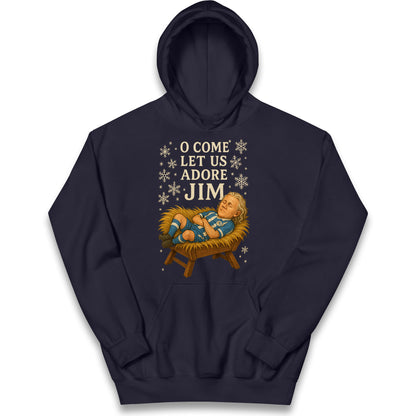 O Come Let us Adore Jim Wigan Christmas Kids Hoodie