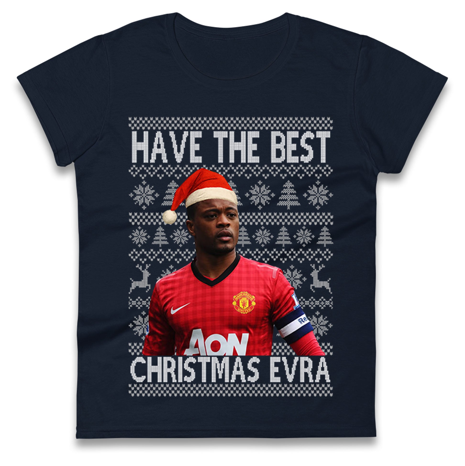 Man Utd Xmas Ladies T Shirt