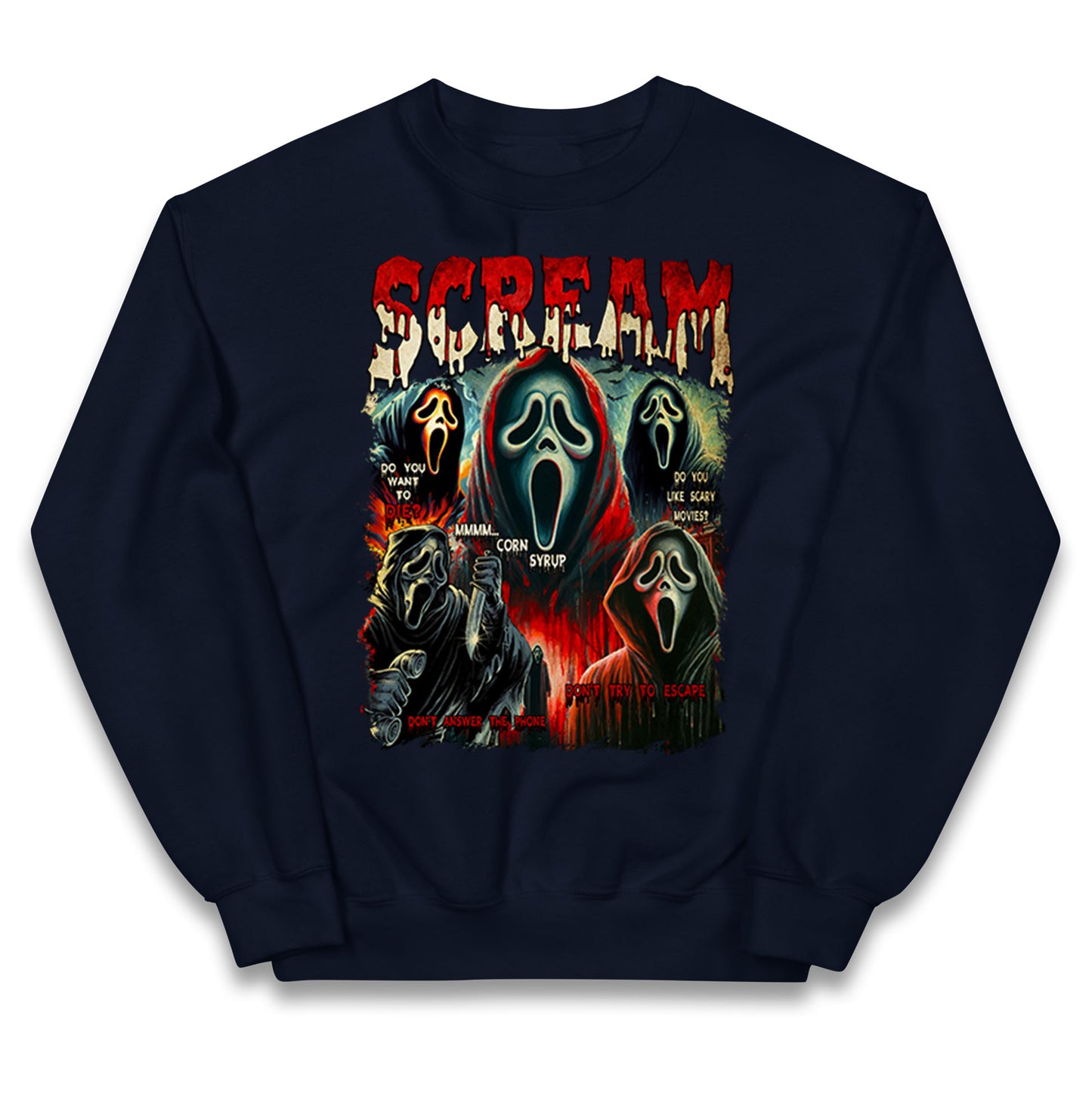 Ghost Face Scream Halloween Bootleg kids Jumper