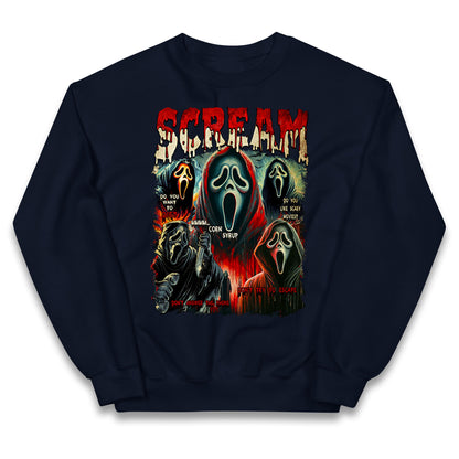 Ghost Face Scream Halloween Bootleg kids Jumper