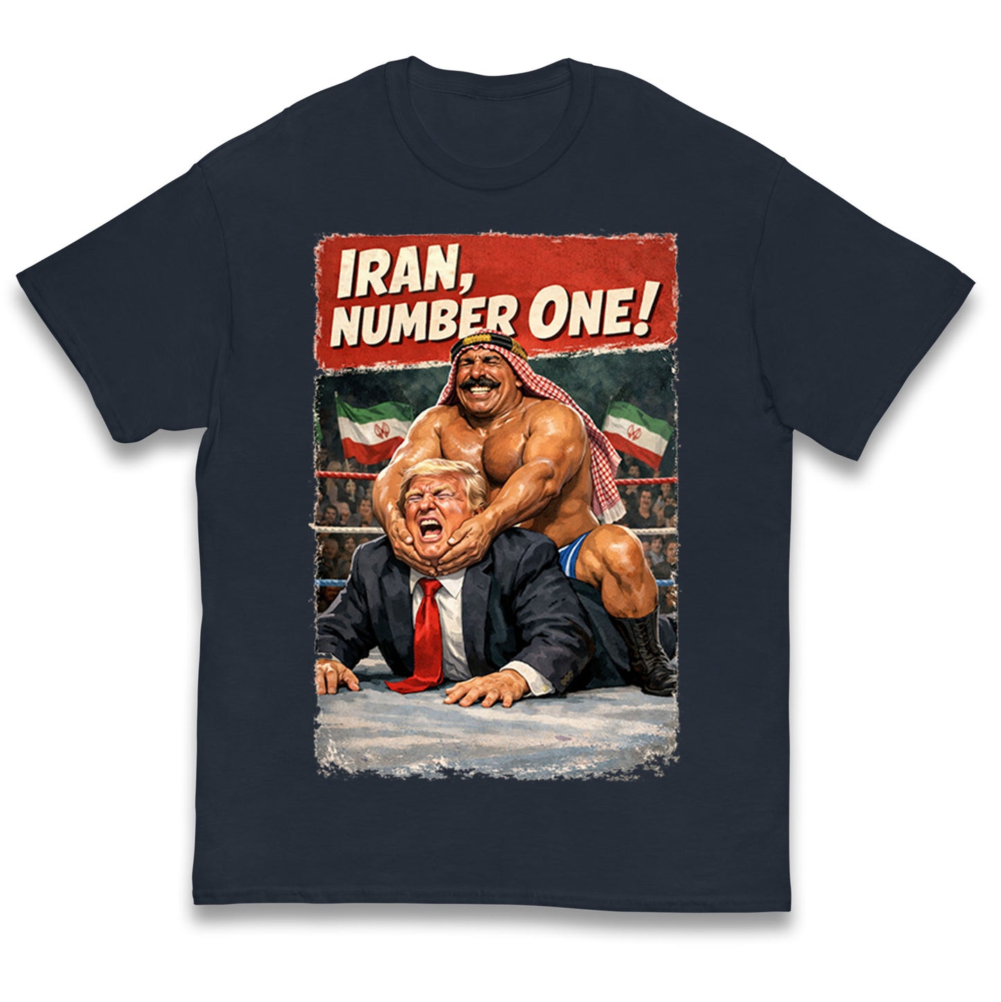 Donald Trump Iron Sheik Iran Wrestling Kids T Shirt
