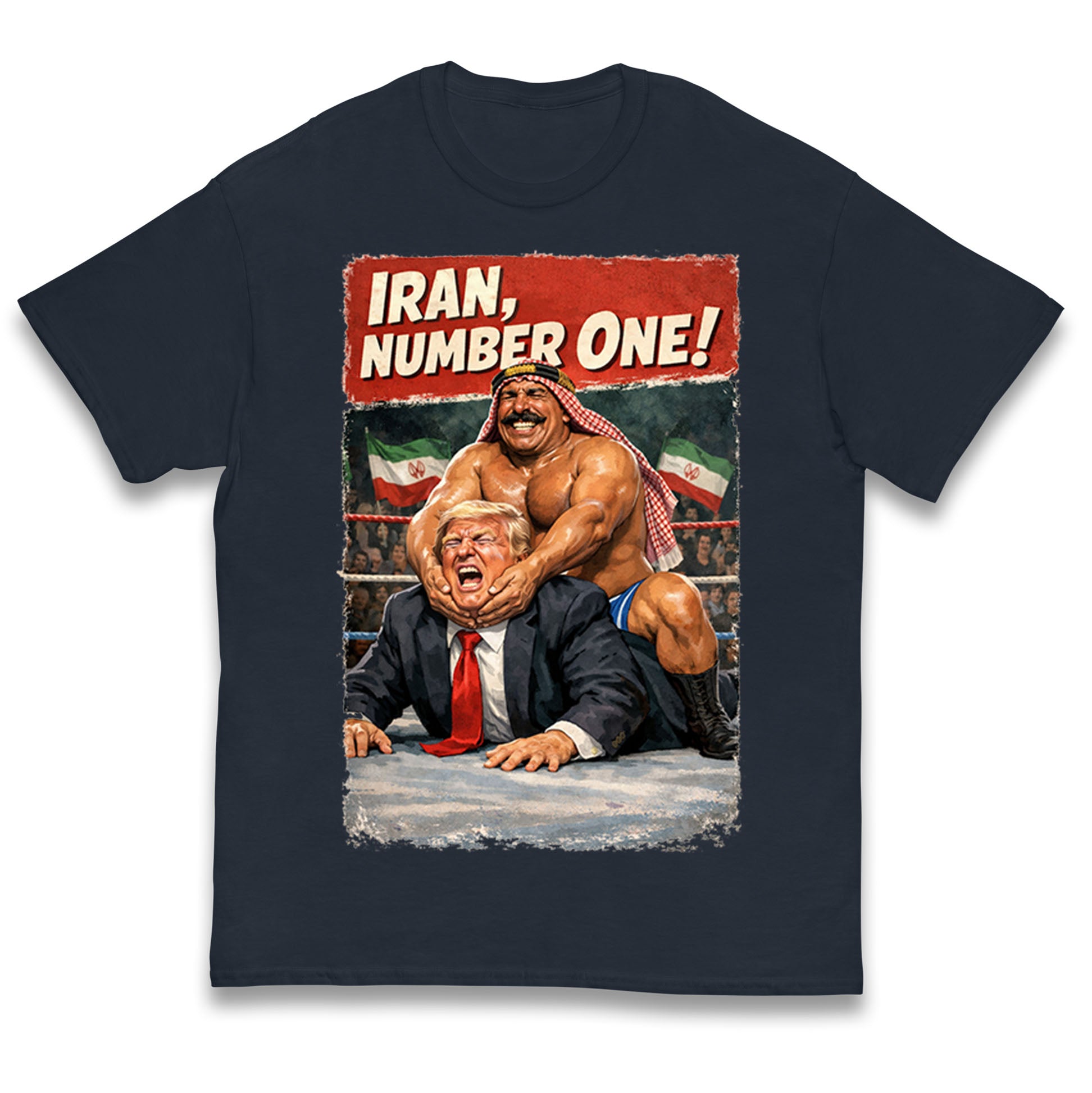 Donald Trump Iron Sheik Iran Wrestling Kids T Shirt