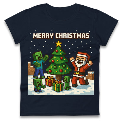 Minecraft Christmas Ladies T Shirt 