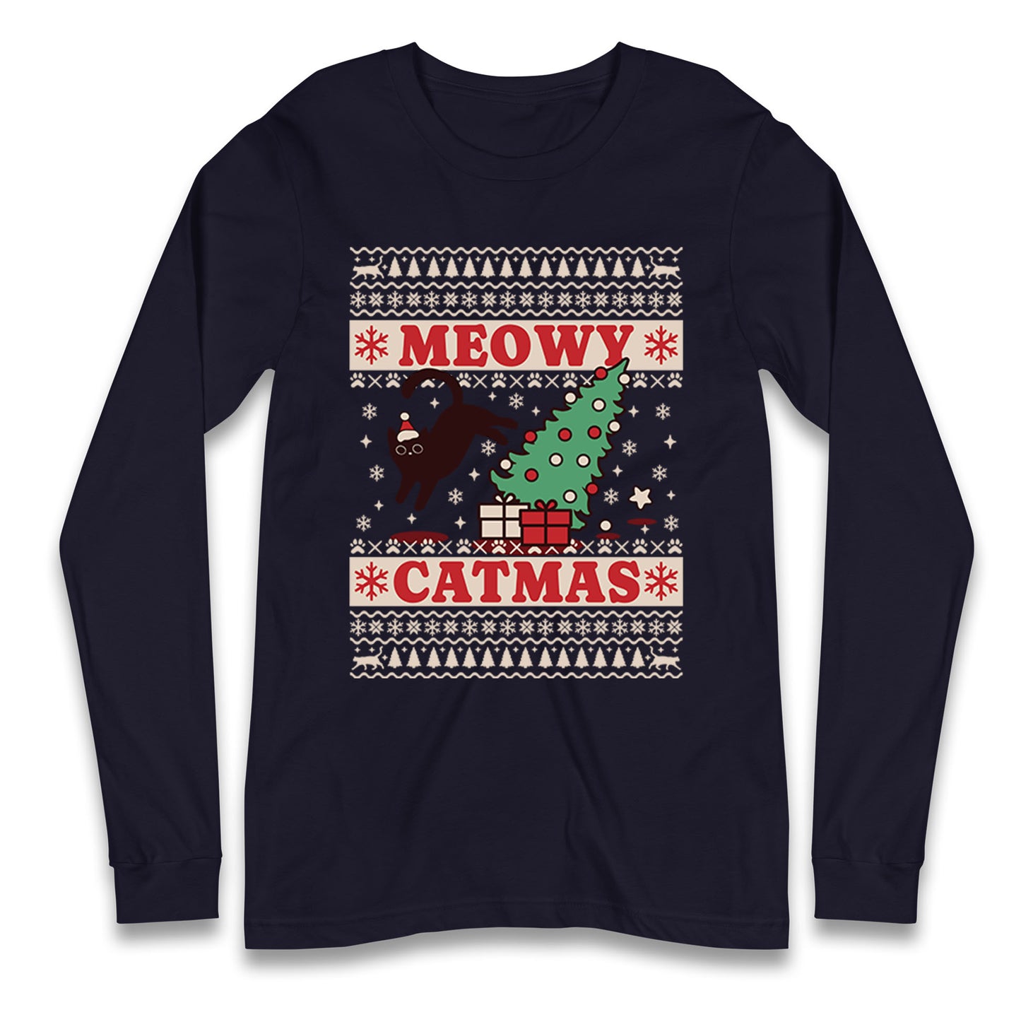 Christmas Cat Longsleeve T Shirt