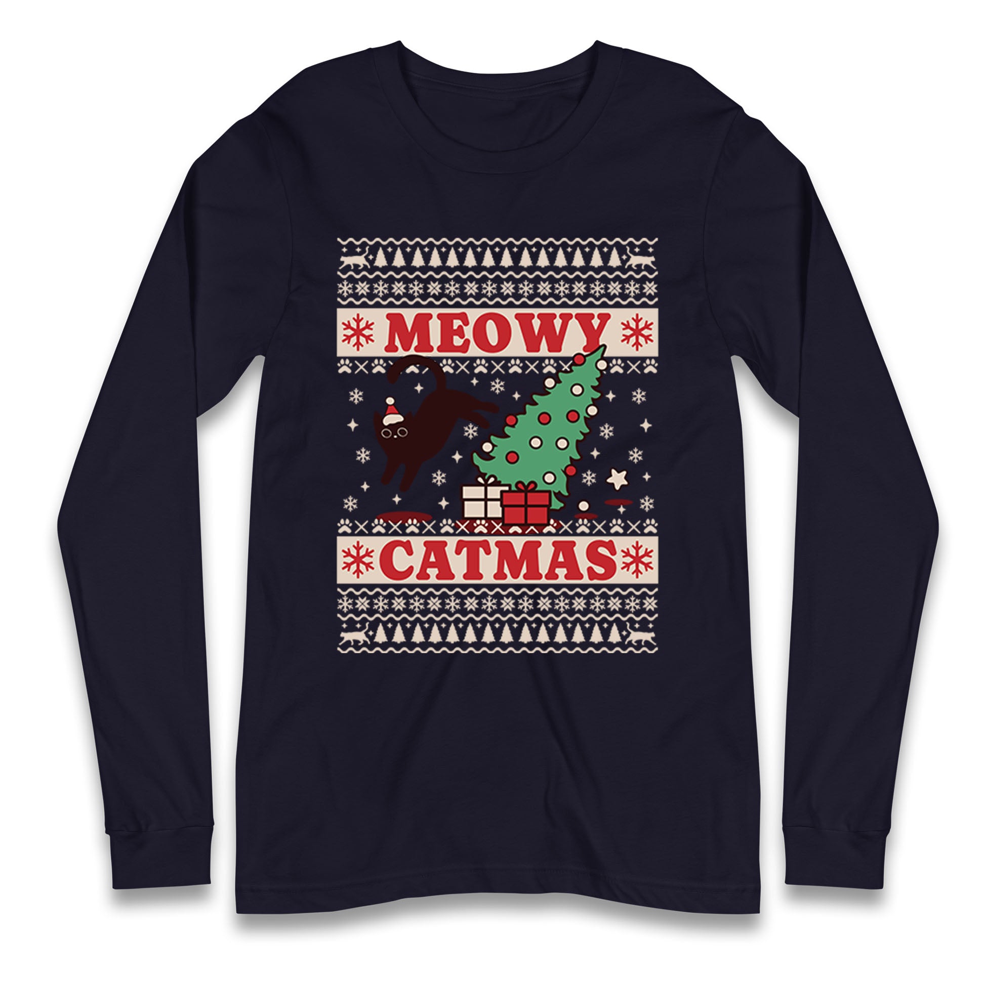 Christmas Cat Longsleeve T Shirt