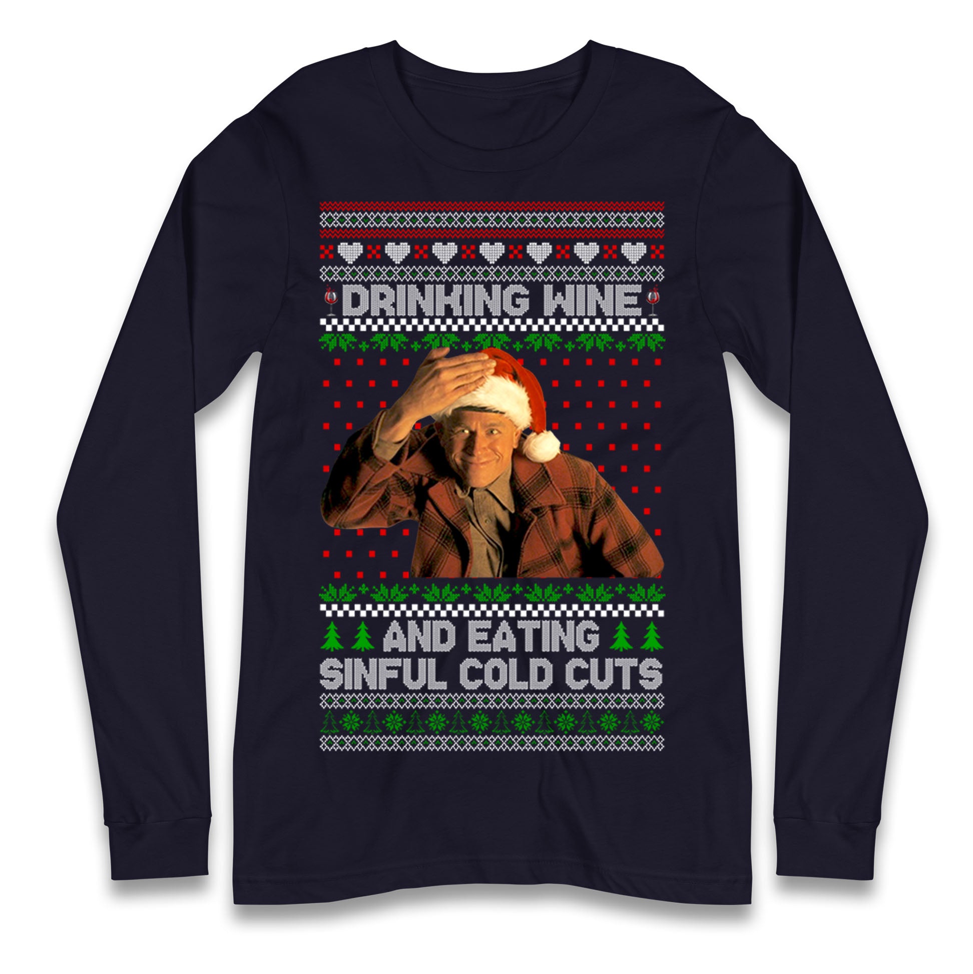 Ed Gein Wine Christmas Longsleeve T Shirt