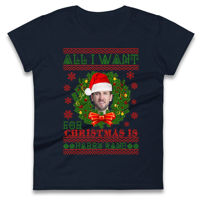 harry kane christmas womens t shirt