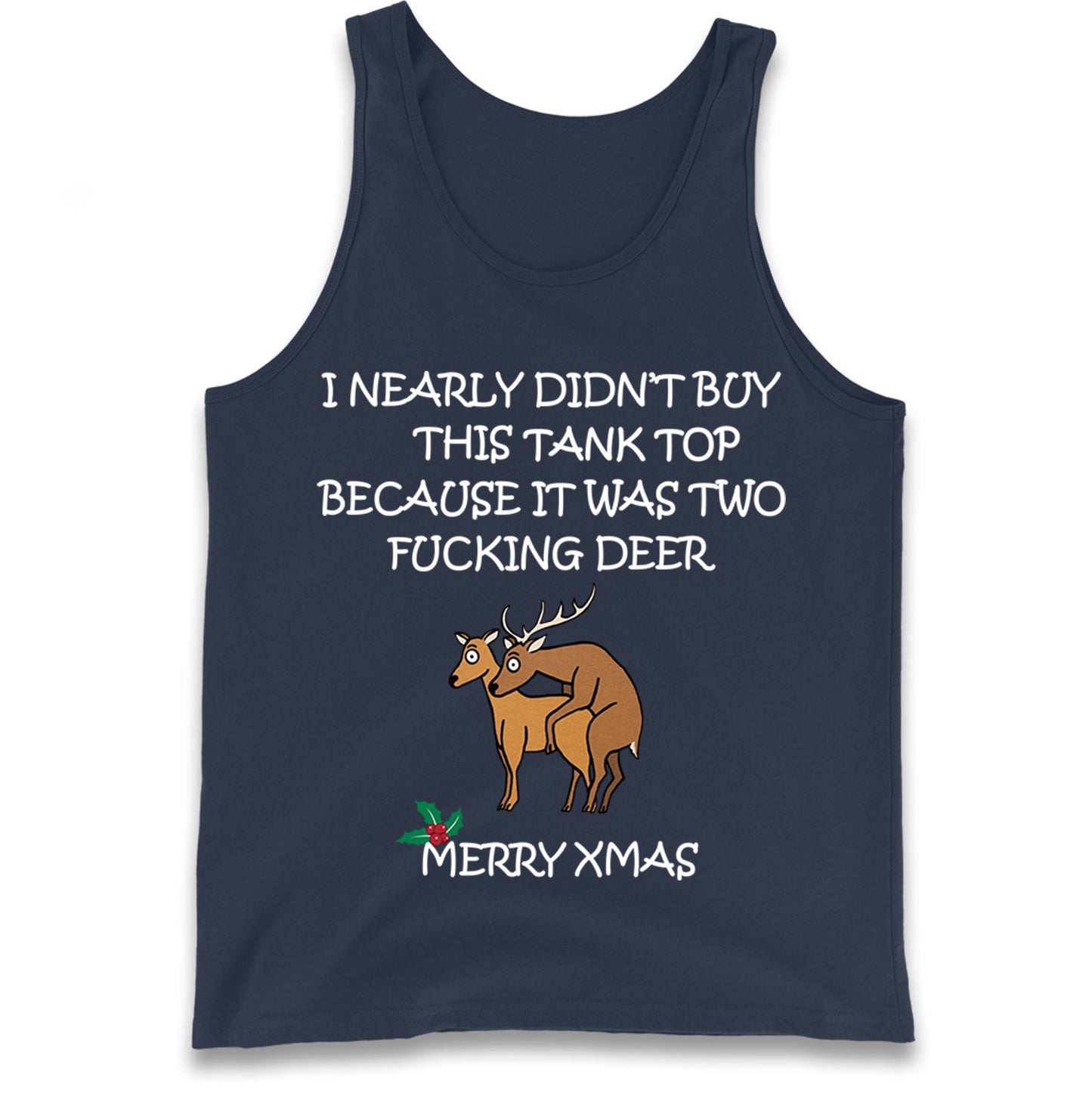 fucking deer christmas tank top