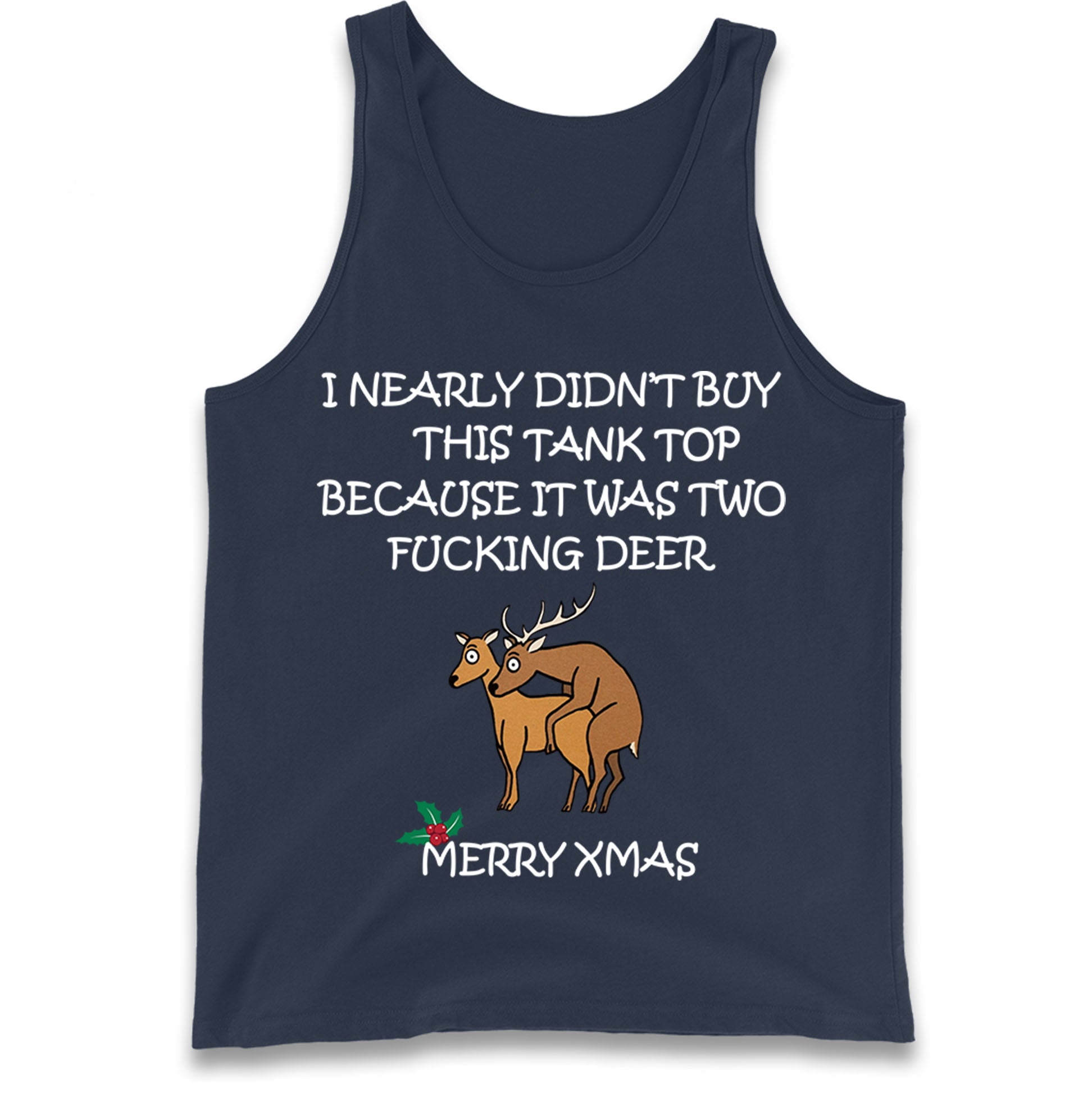 fucking deer christmas tank top