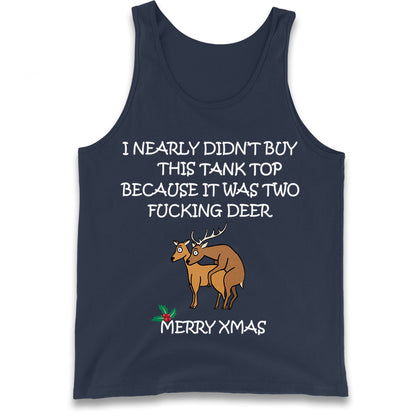 fucking deer christmas tank top