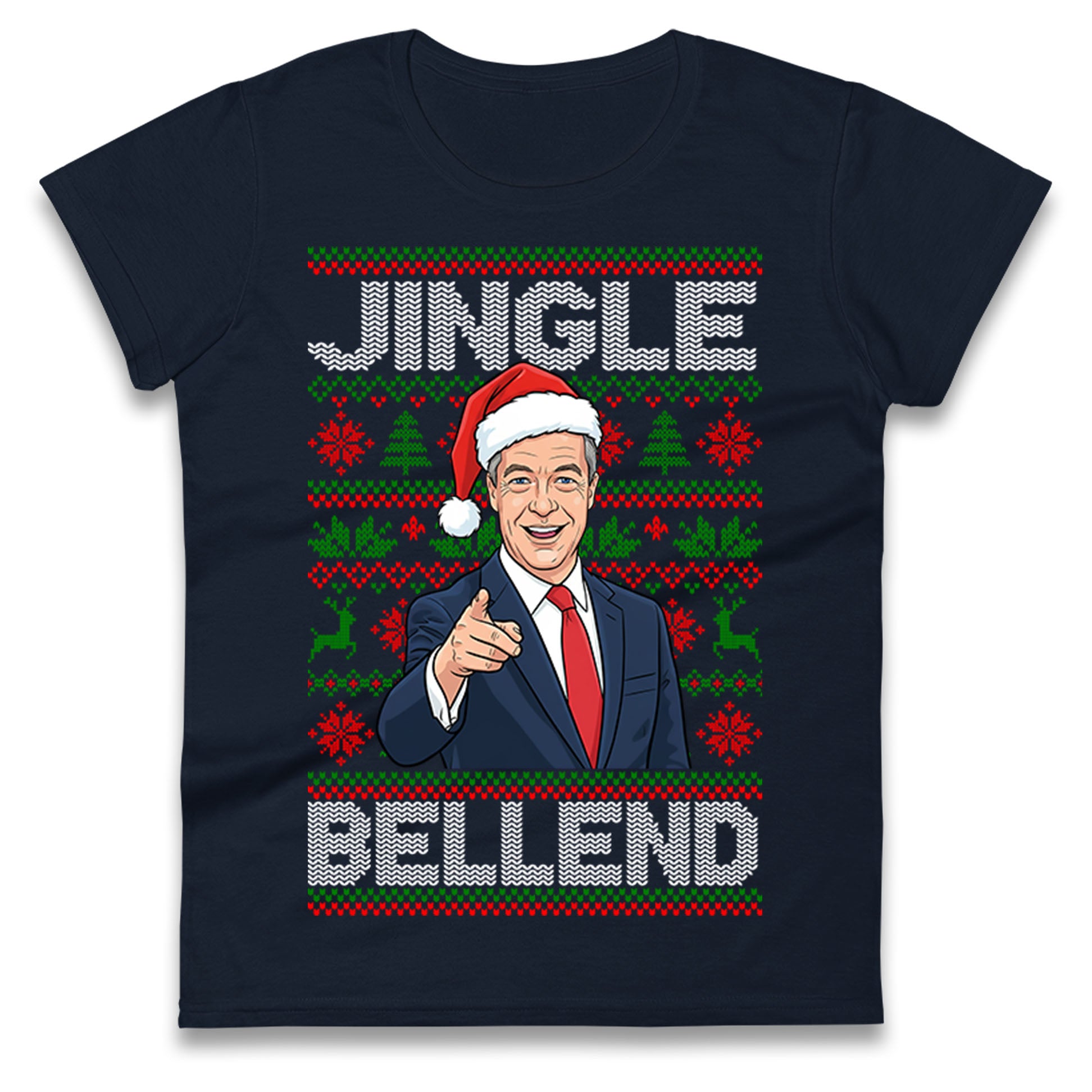 Nigel Farage Christmas Ladies T Shirt