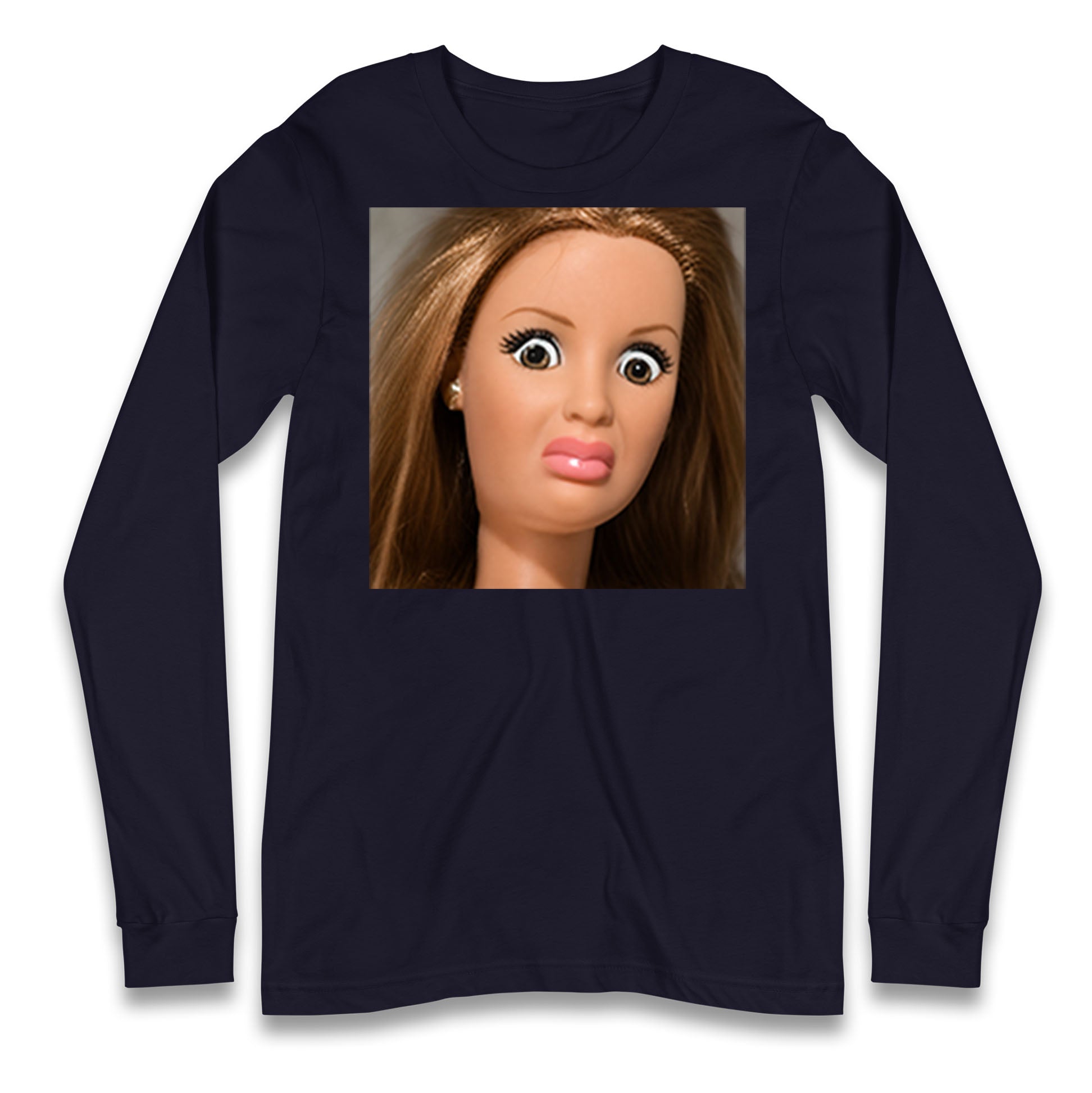 Funny Distressed Doll Face Meme Longsleeve T Shirt