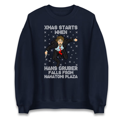 hans gruber falling sweatshirt