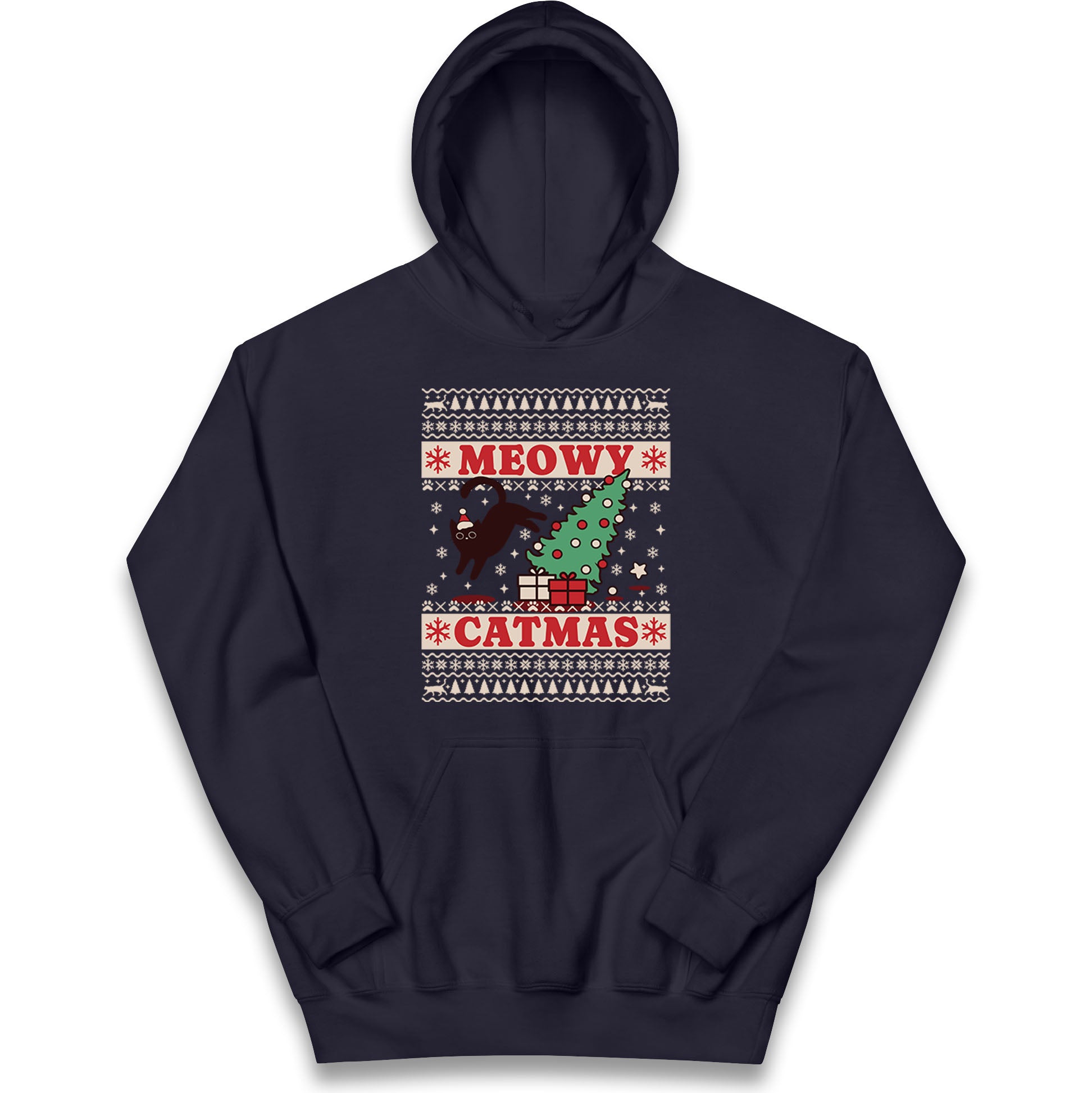 Christmas Cat Kids Hoodie