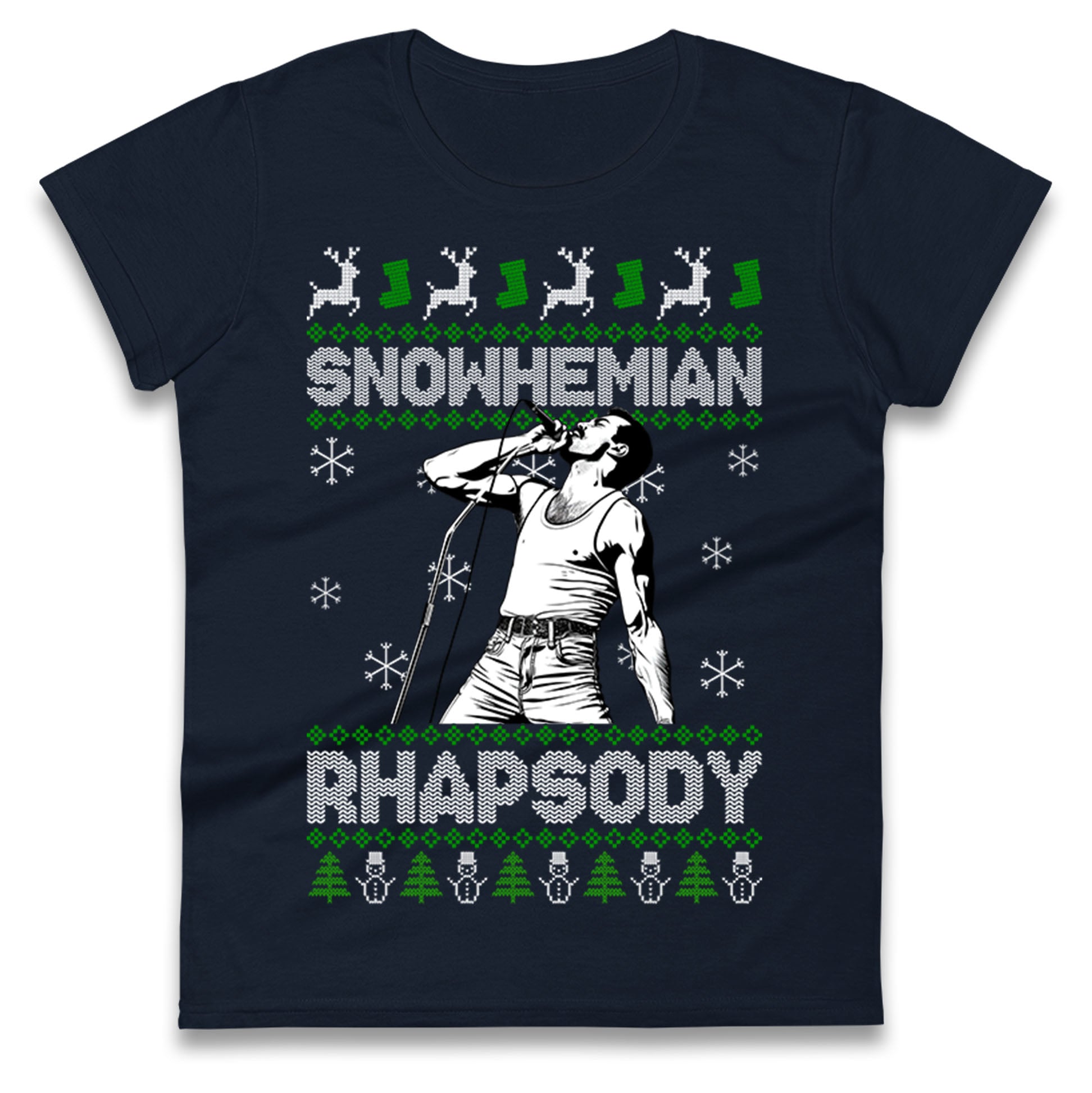 Freddie Mercury Christmas Ladies T Shirt