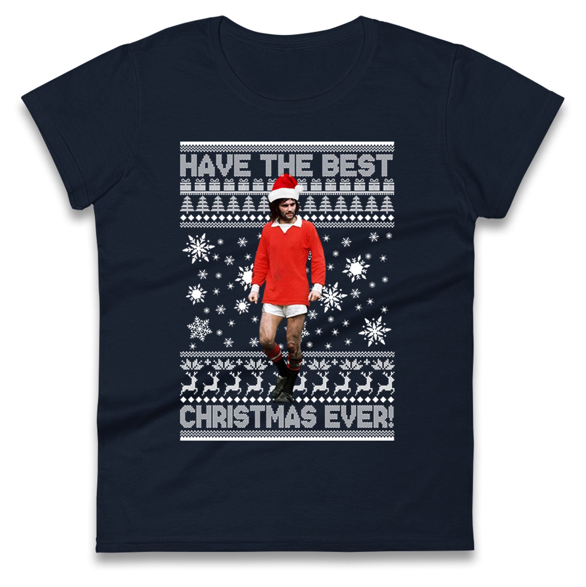 Christmas George Best Ladies T Shirt