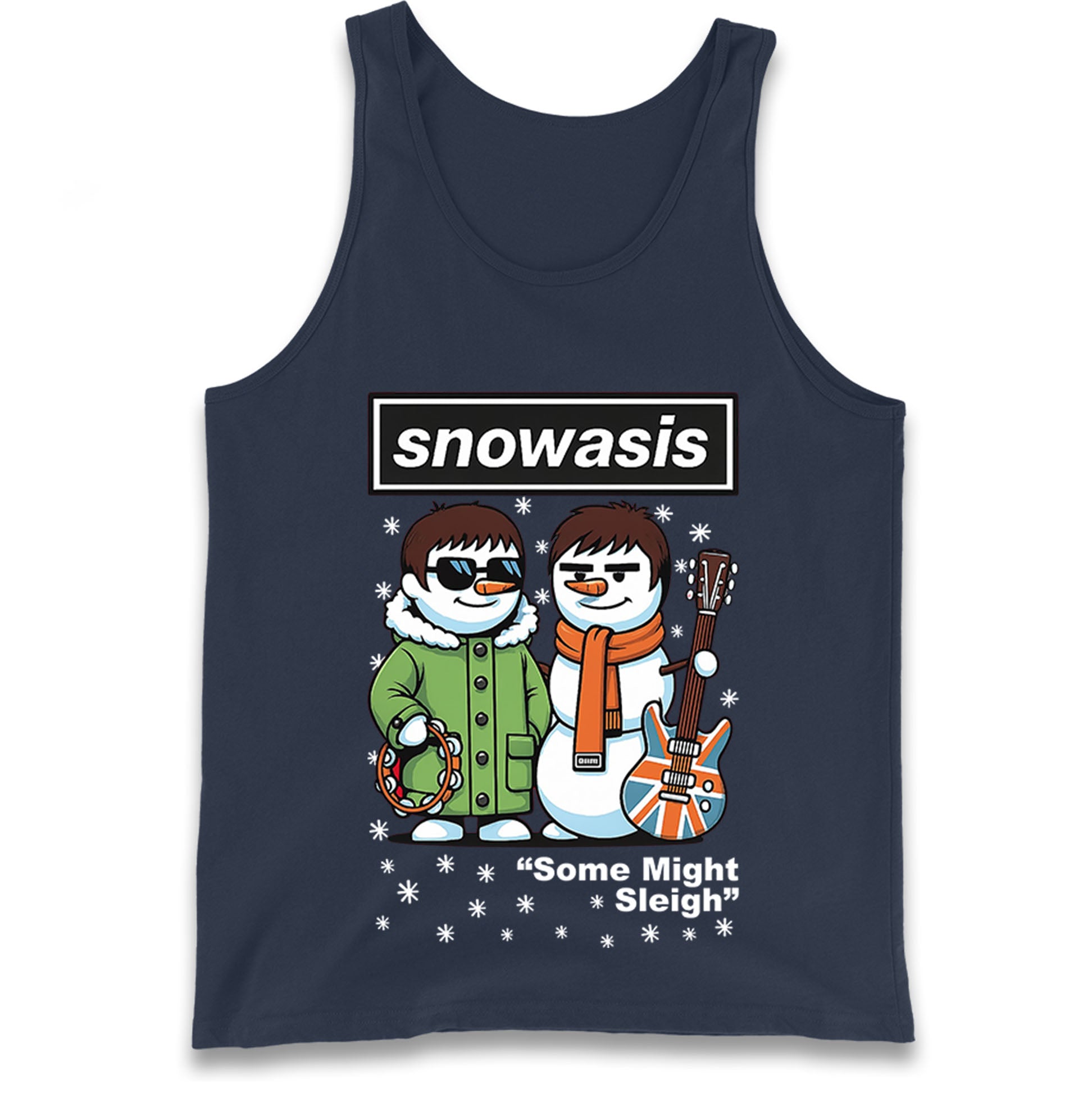 Funny Snowasis Might Sleigh Xmas Music Band  Tank Top