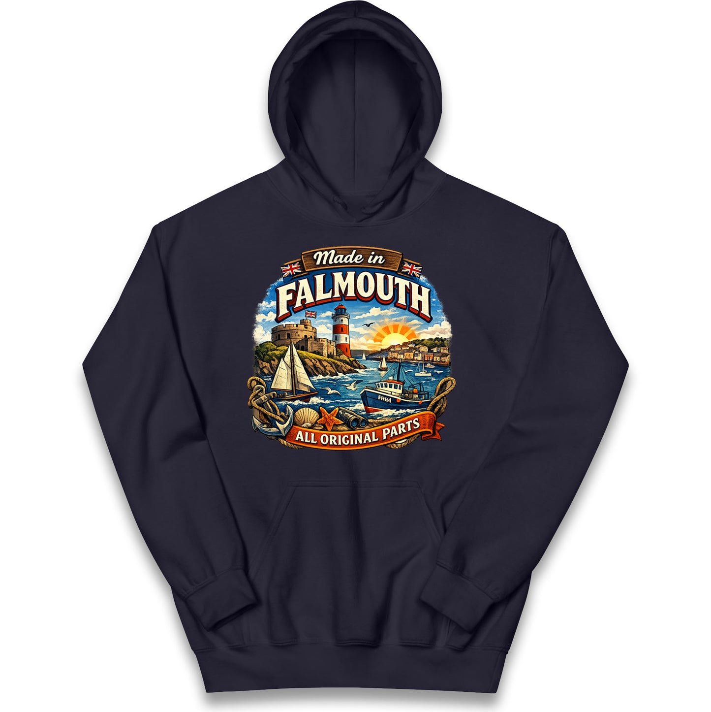 Made In Falmouth All Original Parts Kids Hoodie