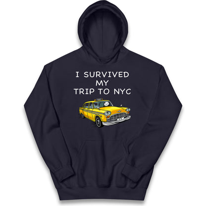 I Survived My Trip To NYC Yellow Taxi Kids Hoodie