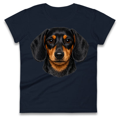 Dachshund Dog Face Ladies T Shirt