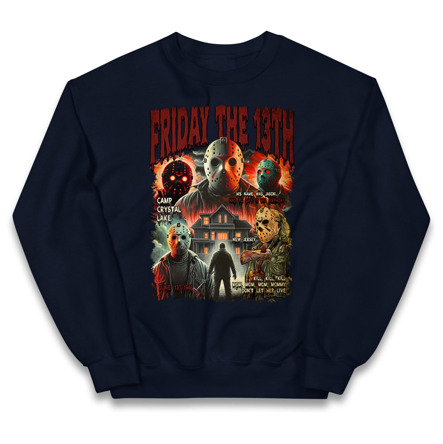 Jason voorhees Friday The 13th horror Halloween Bootleg Kids Jumper