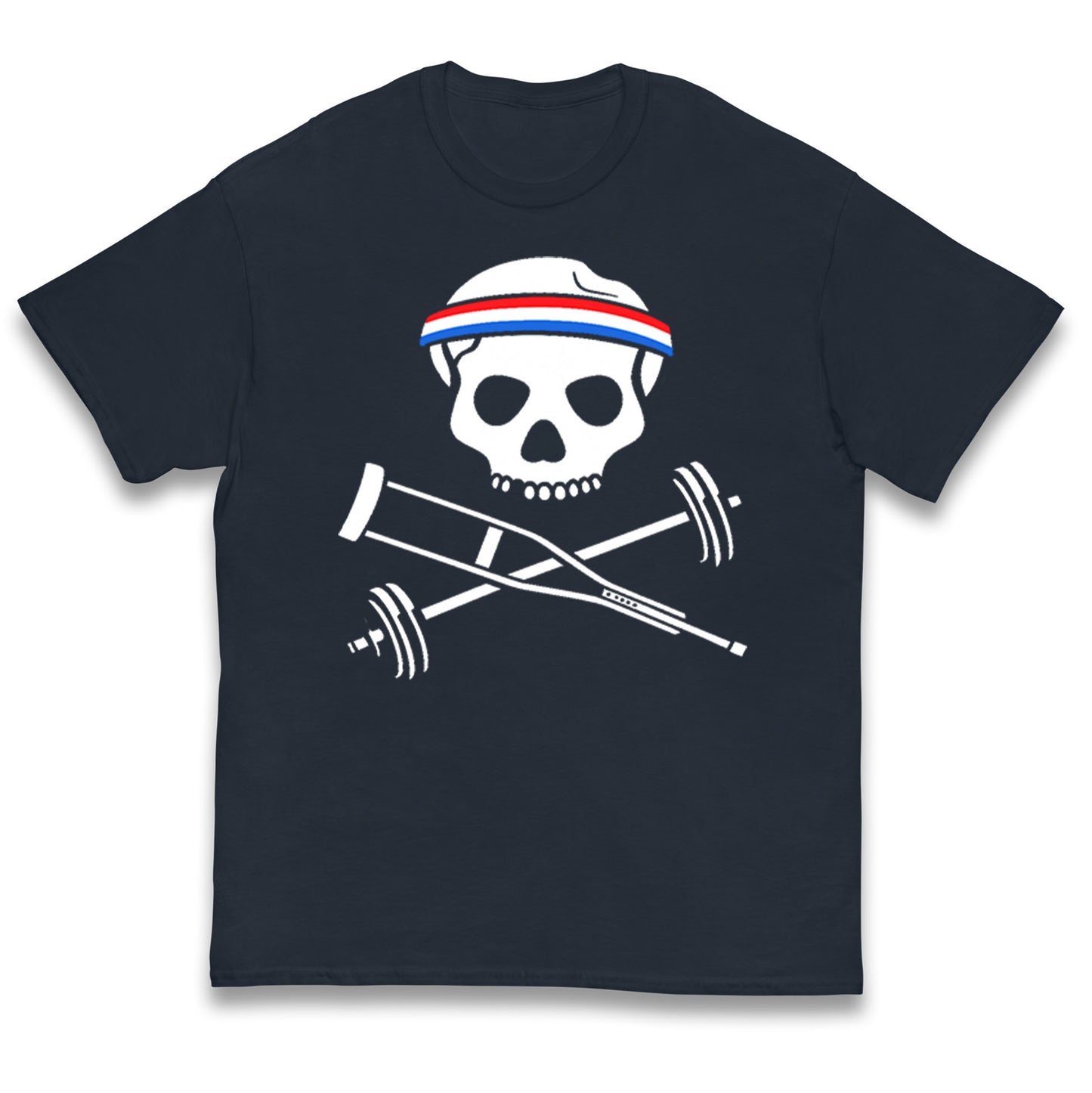 Johnny Knoxville Crutch Barbell and Bones Kids T Shirt 