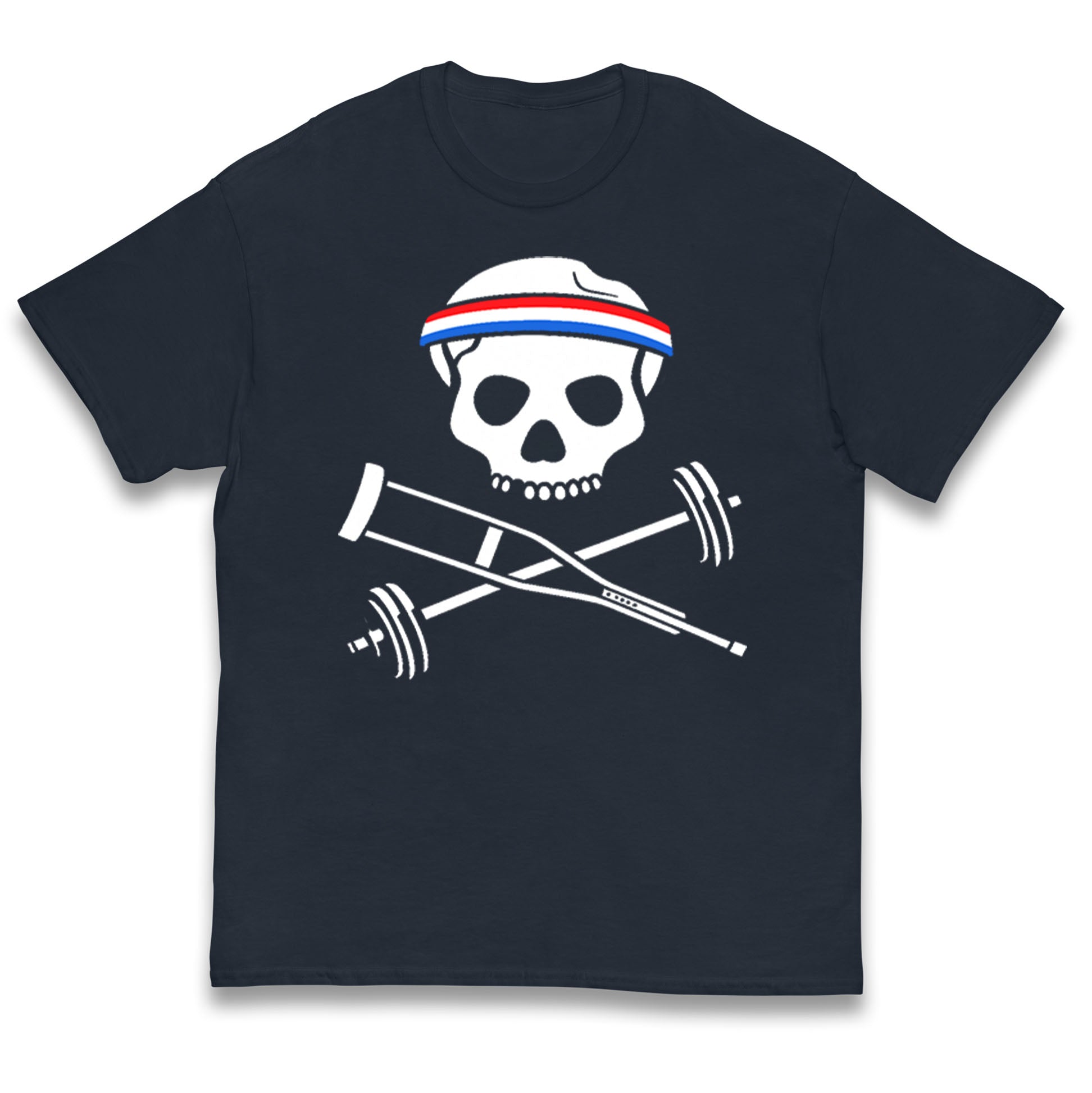 Johnny Knoxville Crutch Barbell and Bones Kids T Shirt 