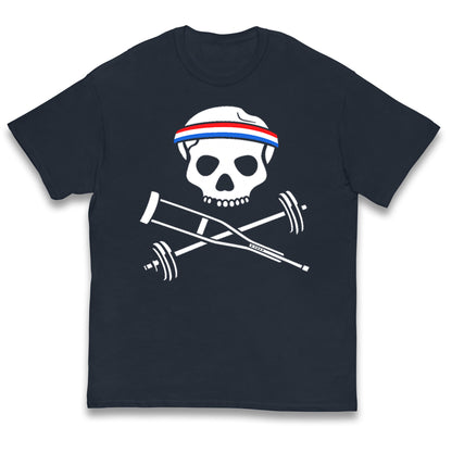Johnny Knoxville Crutch Barbell and Bones Kids T Shirt 