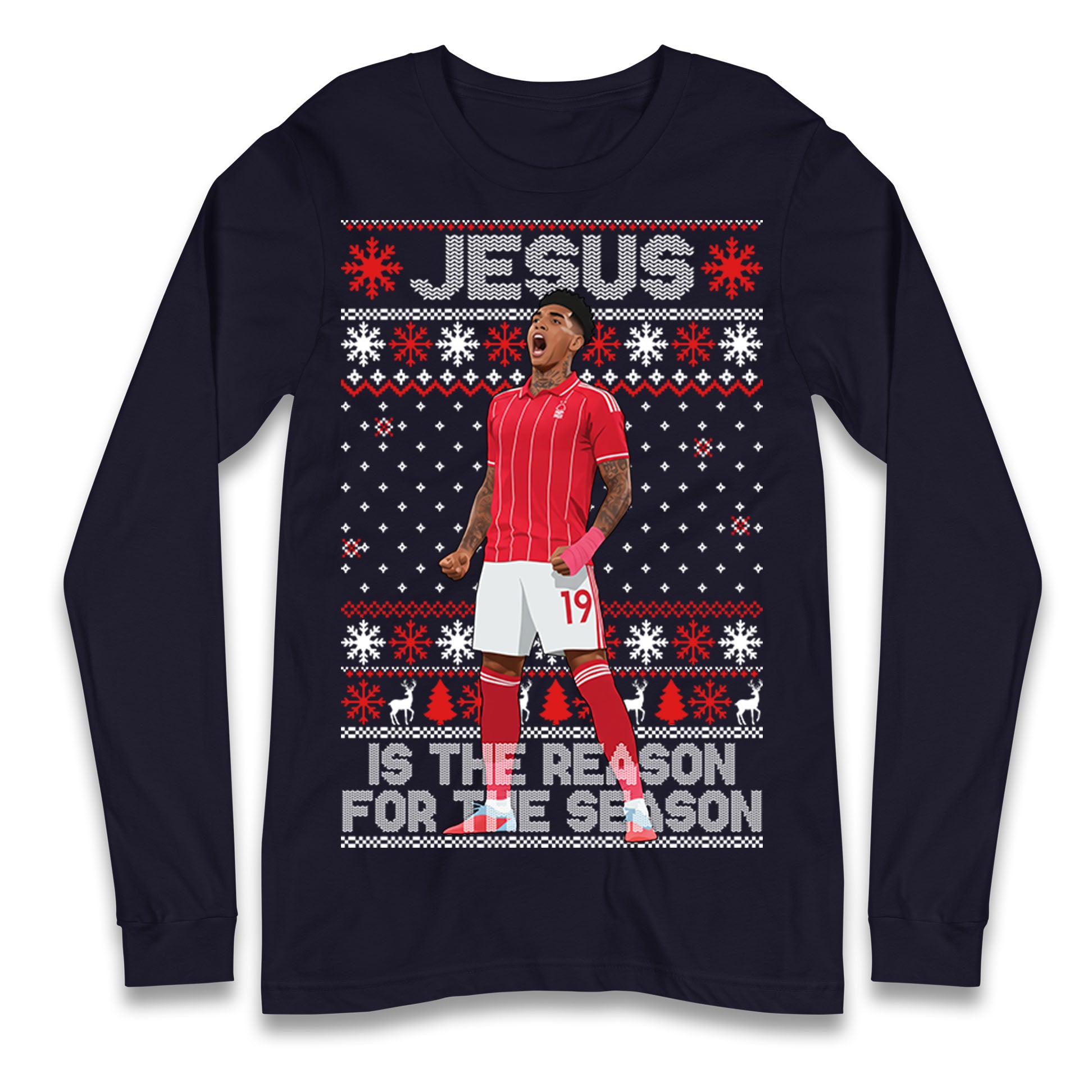 Nottm Forest FC Christmas Longsleeve T Shirt