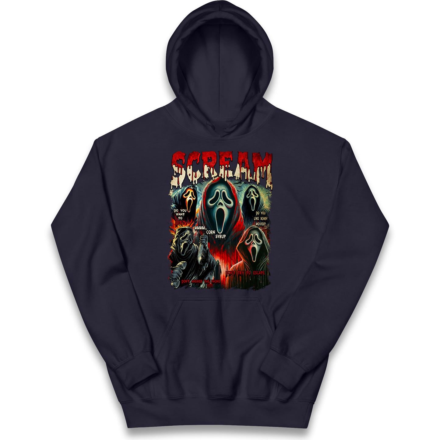 Ghost Face Scream Halloween Bootleg kids Hoodie