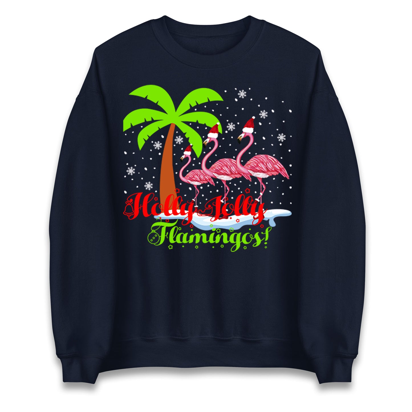 Holly Jolly Flamingos Christmas Unisex Sweatshirt