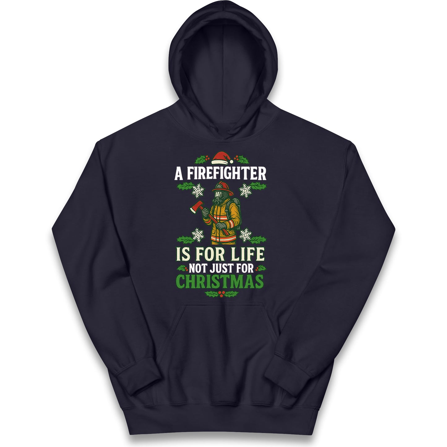 Firefighter Christmas Kids Hoodie
