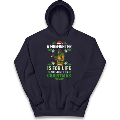 Firefighter Christmas Kids Hoodie