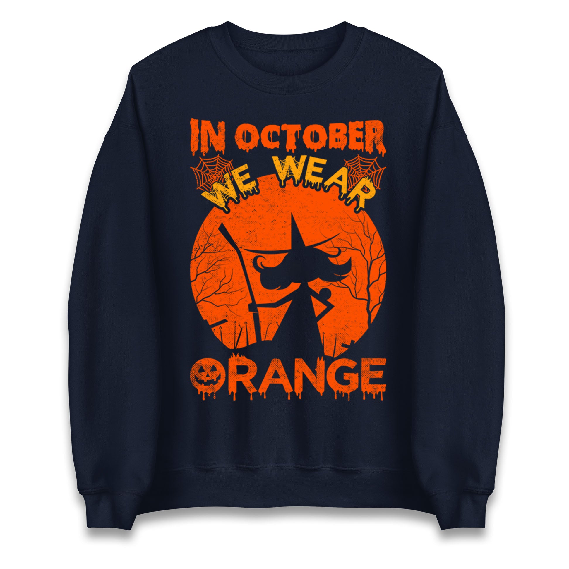 In October We Wear Orange Halloween Sweatshirt
