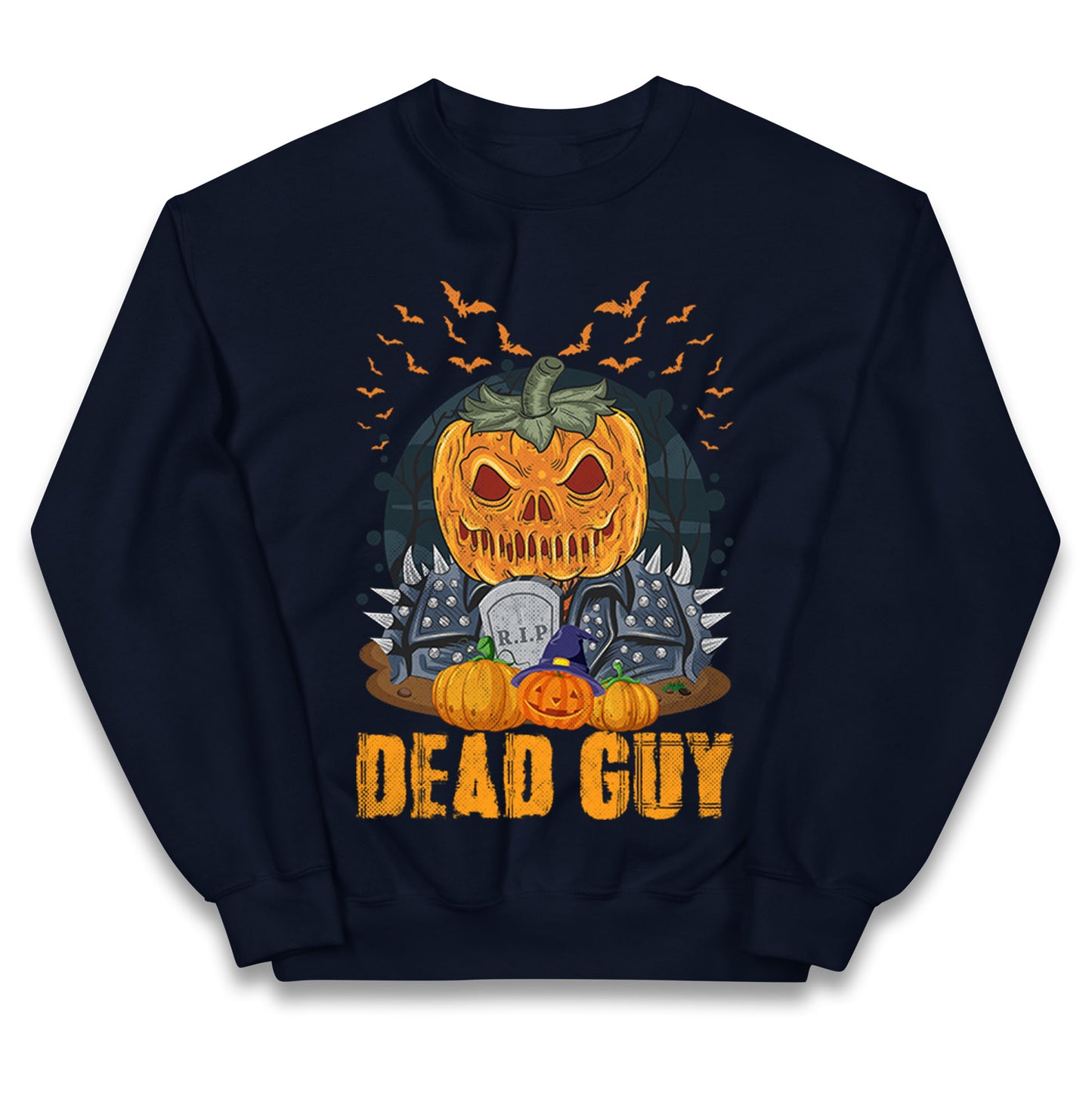 Scary Pumpkin Dead Guy Halloween Jumper
