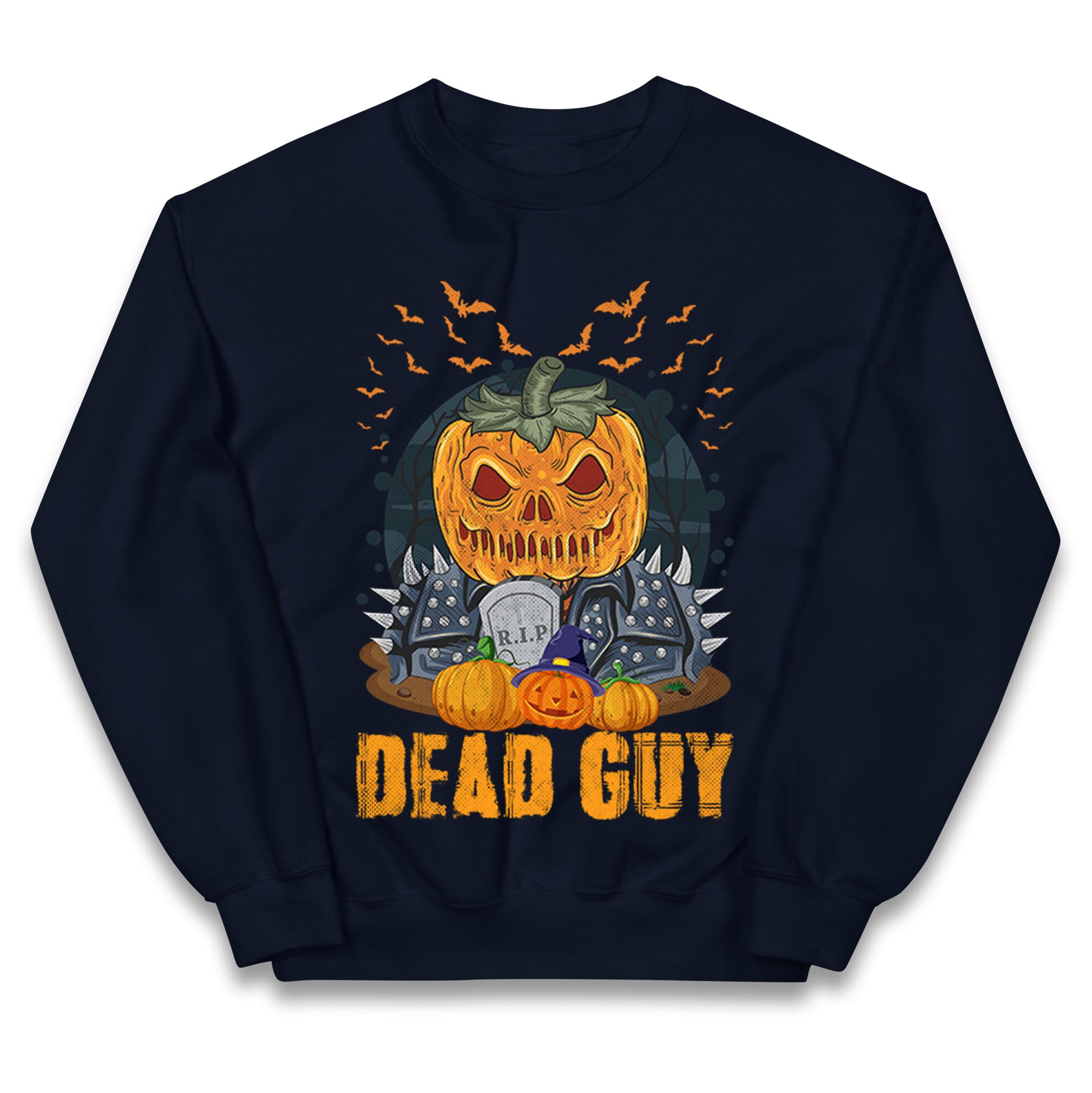 Scary Pumpkin Dead Guy Halloween Jumper
