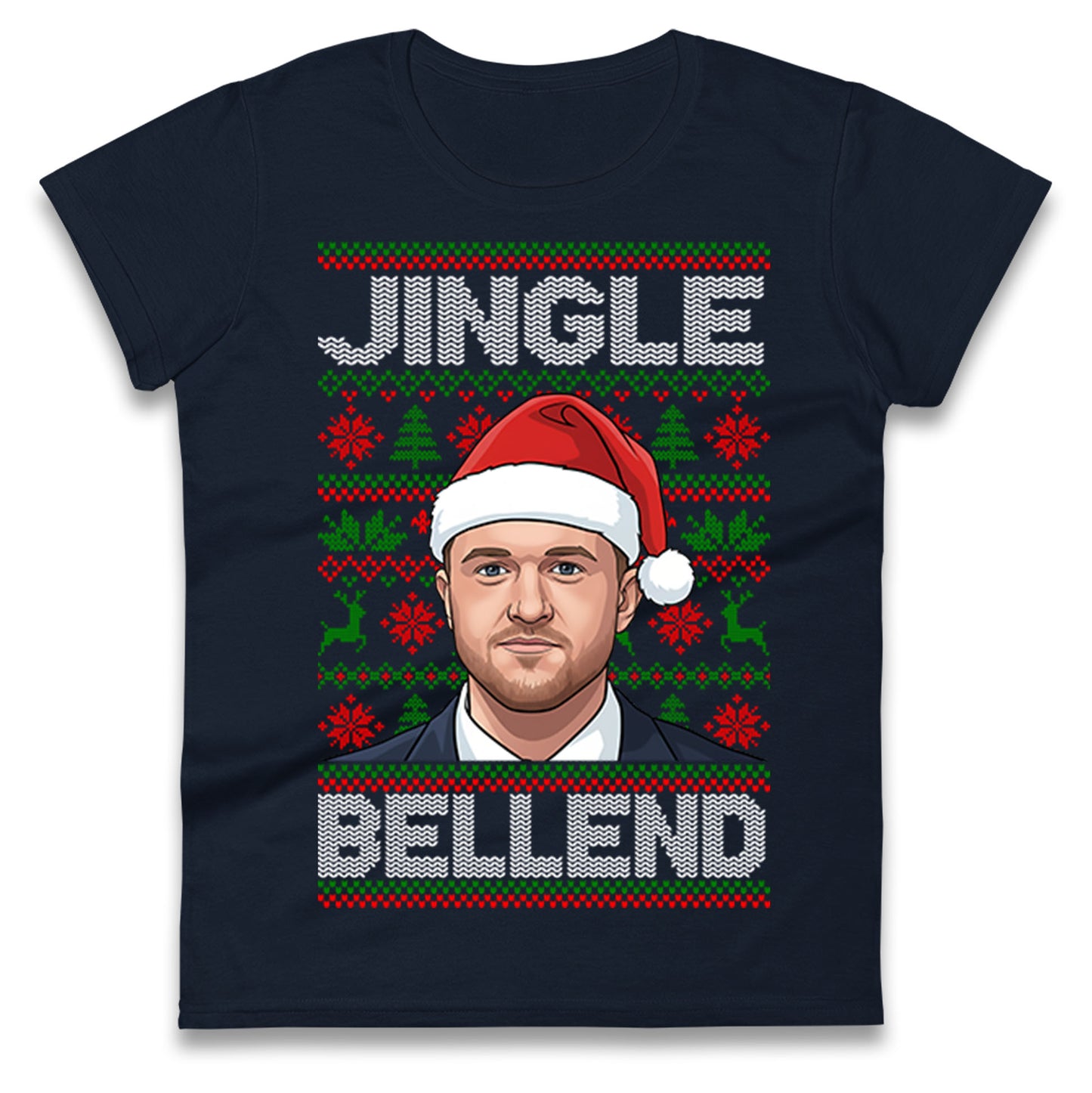 Tommy Robinson Jingle Bell End Christmas Ladies Shirt
