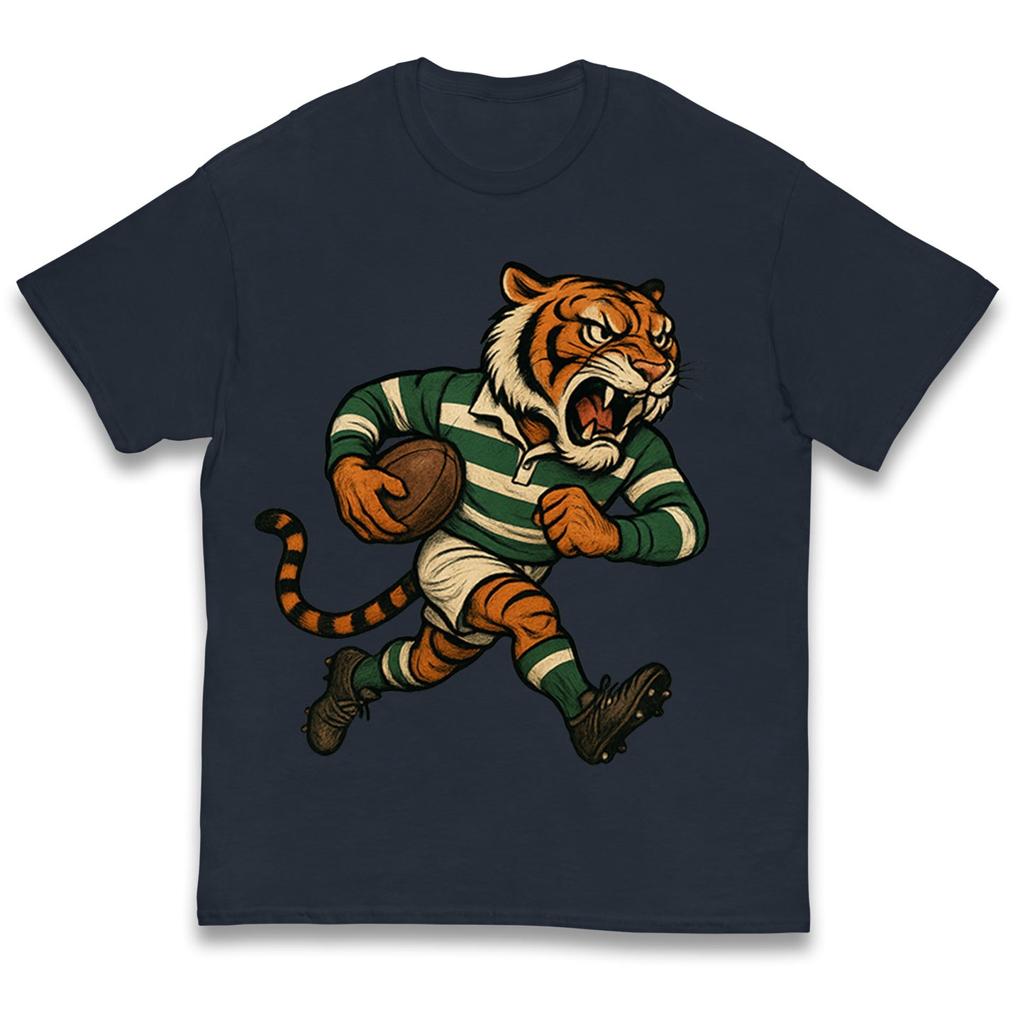 Retro Leicester Tigers Rugby Union Kids T Shirt