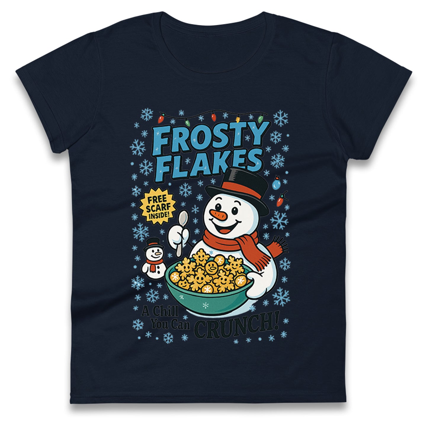 Snowman Christmas Ladies T Shirt