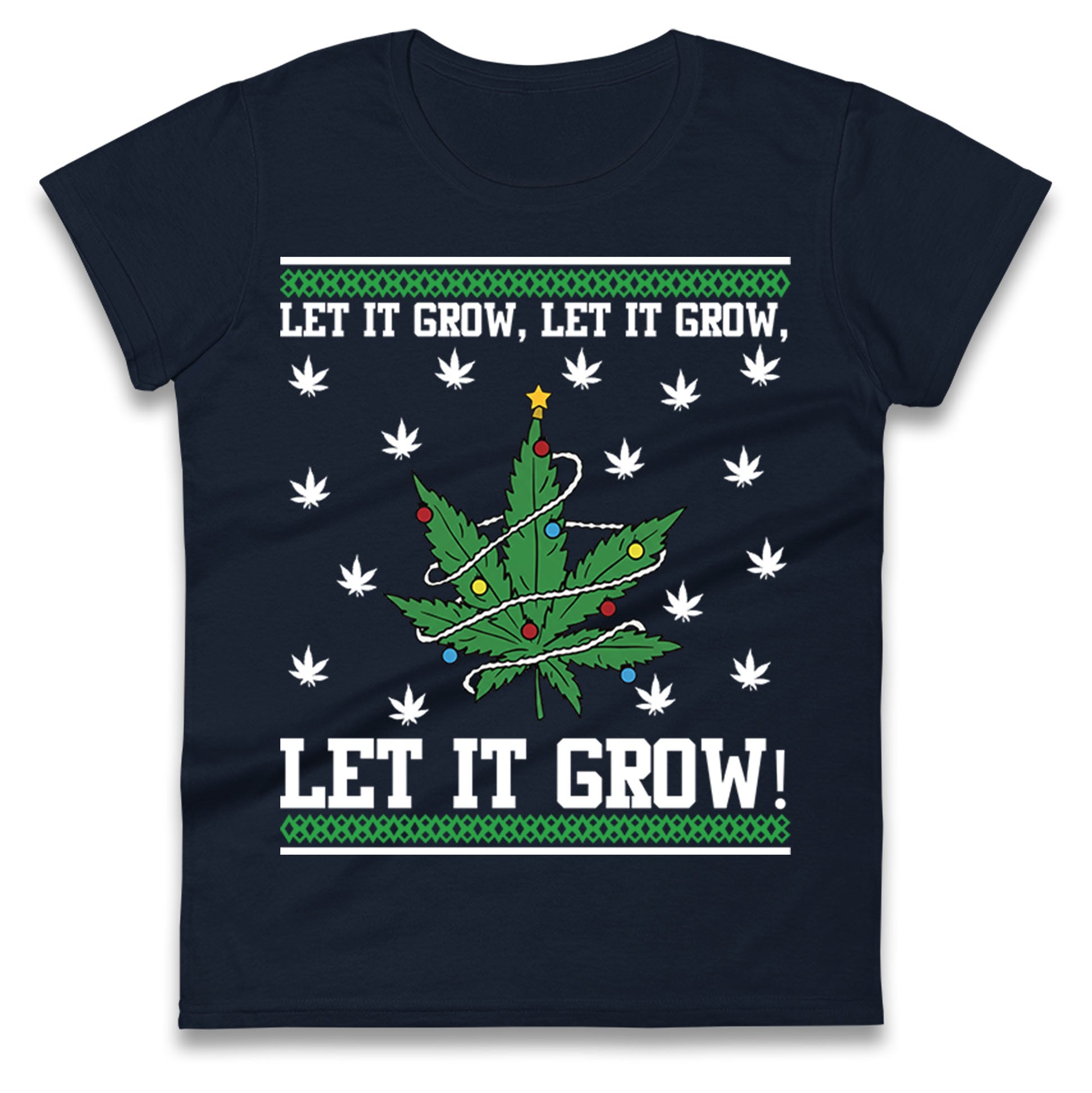Cannabis Christmas Ladies T Shirt