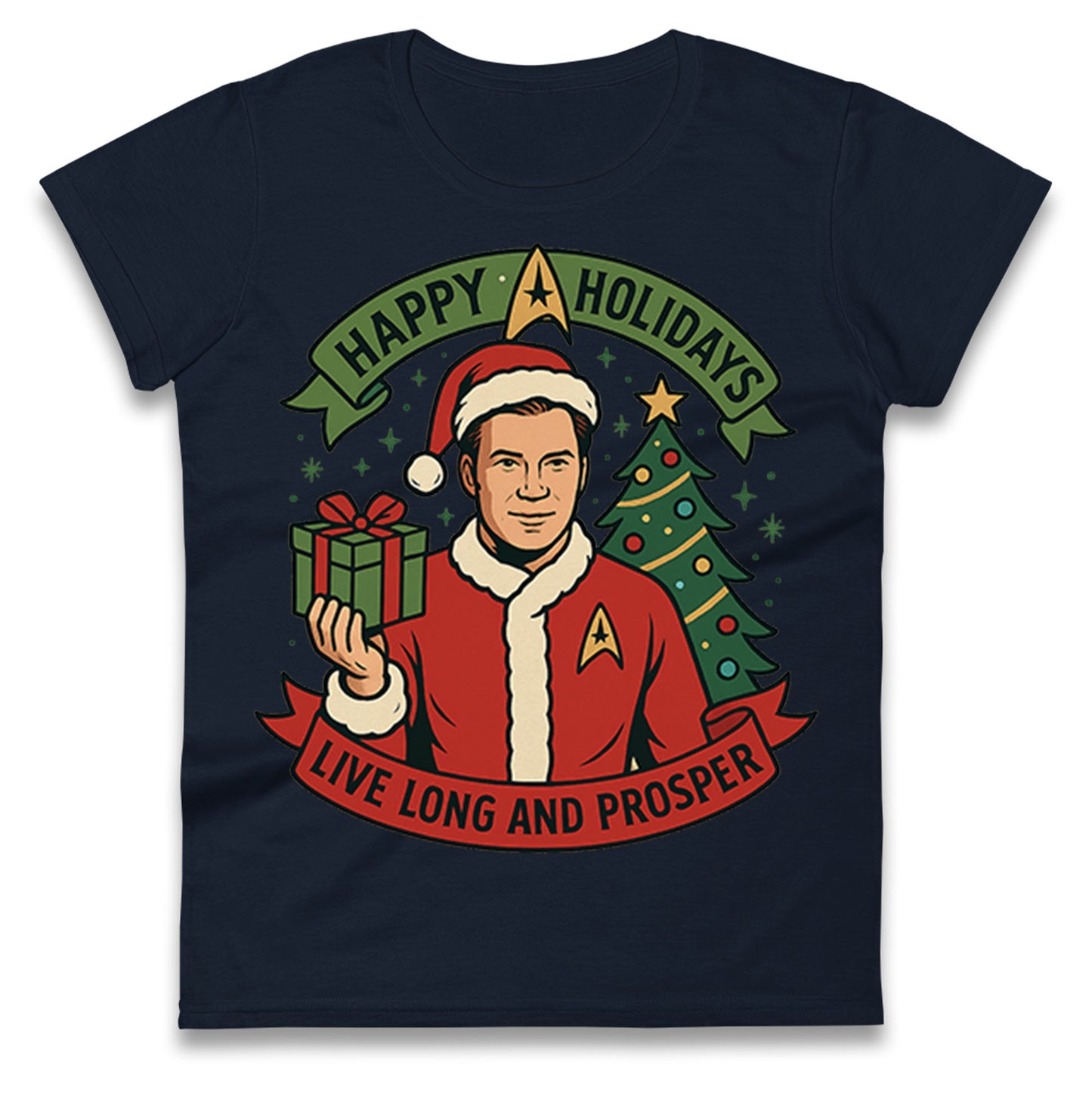 Star Trek Christmas Ladies T Shirt