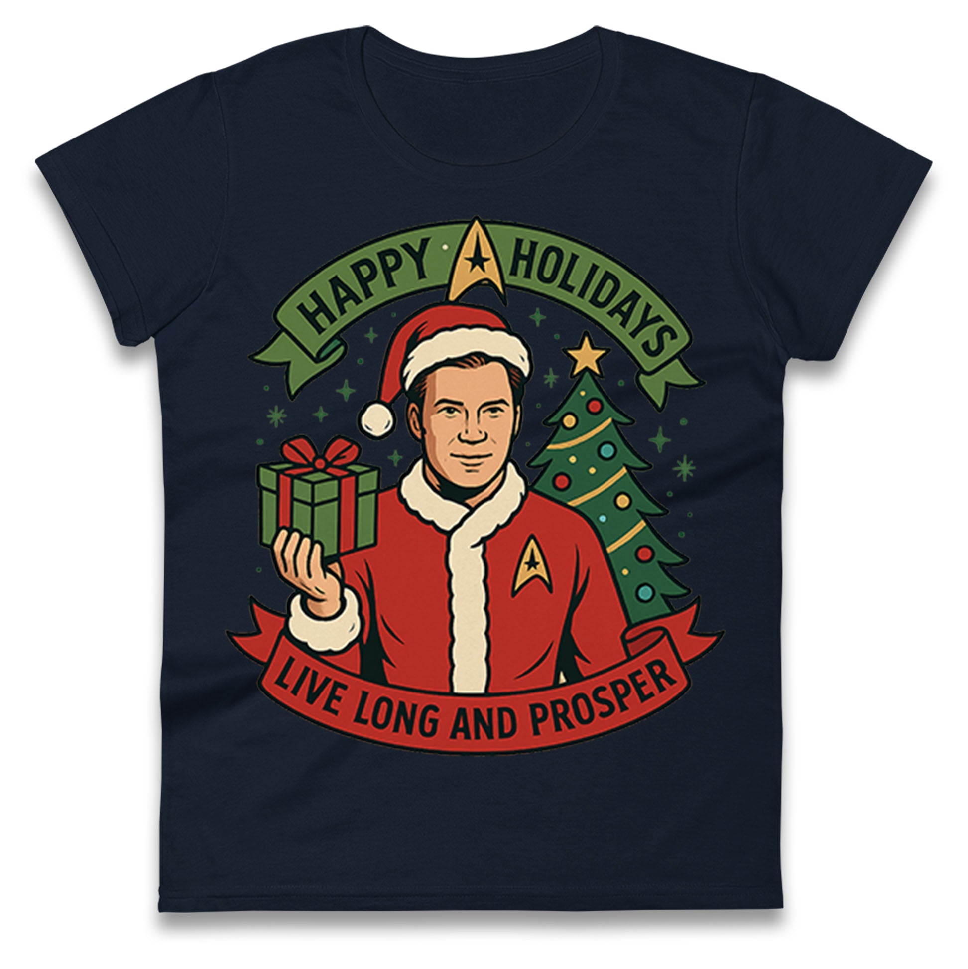 Star Trek Christmas Ladies T Shirt