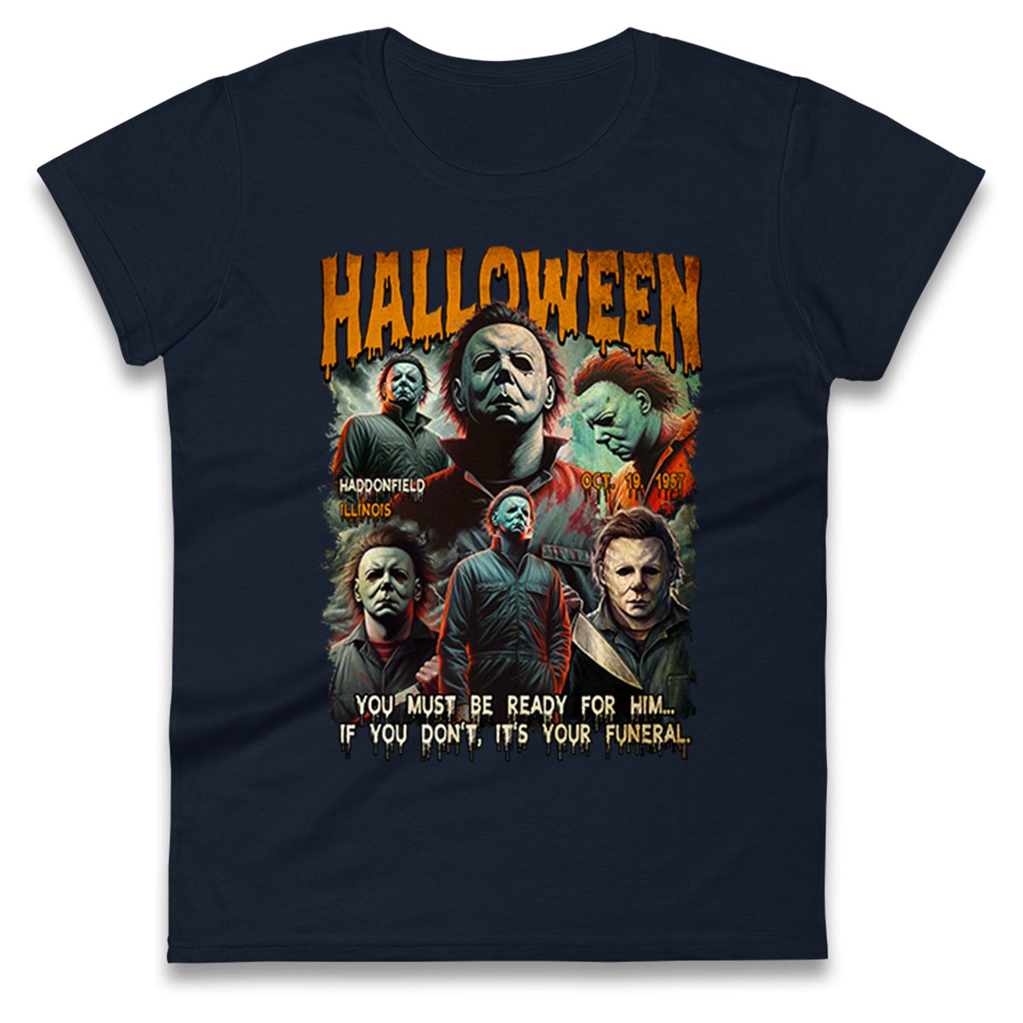 Michael Myers Scary Halloween Bootleg Womens T Shirt